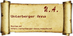 Unterberger Anna névjegykártya
